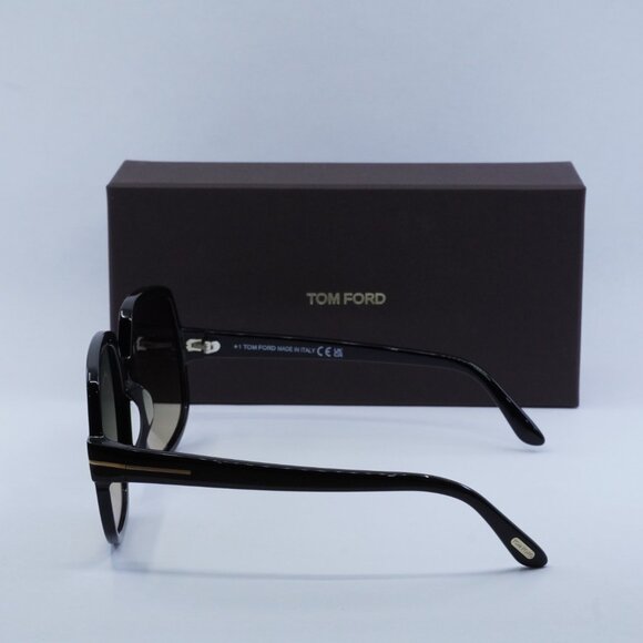 Tom Ford Delphine-02 FT0992 01B Square Sunglasses - Black/Smoke